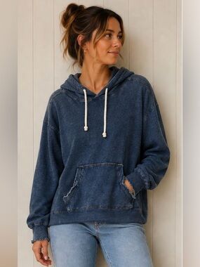 Roots Indigo Faux Jean Pullover Hoodie